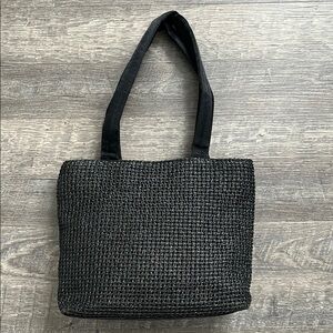 Vintage Mondani Black Woven Tote Bag